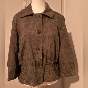 Geoffrey Beene Dark Brown Textured Light Jacket